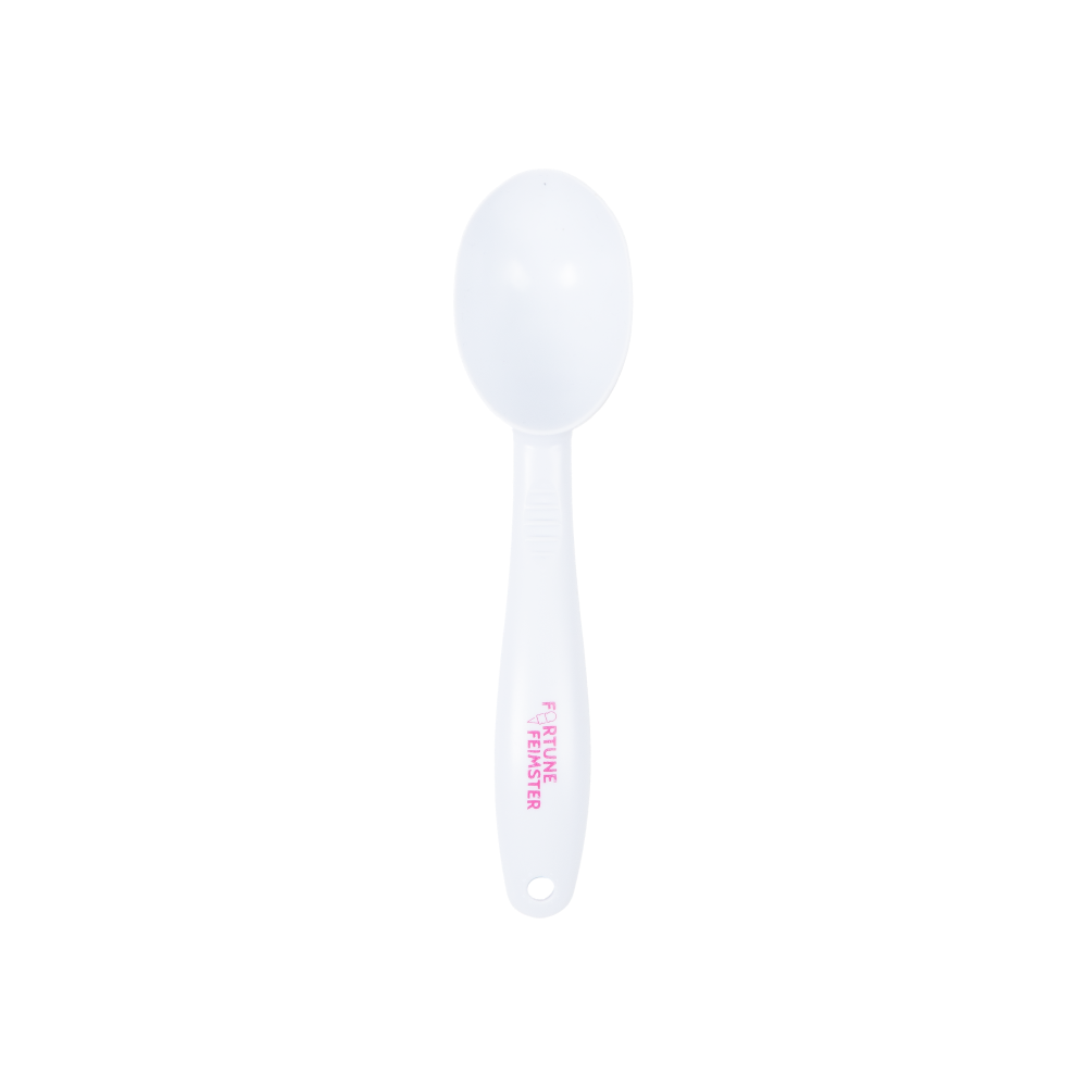 Blue ice cream scoop with Fortune Feimster logo